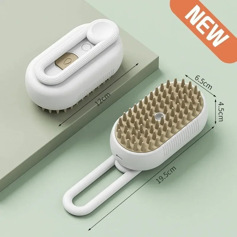 3In1 Cat Dog Pet Spray Massage Brush One Button Steam Spray Folding Rotatable Grooming tool Hair Bath Hair Removal Brush Comb