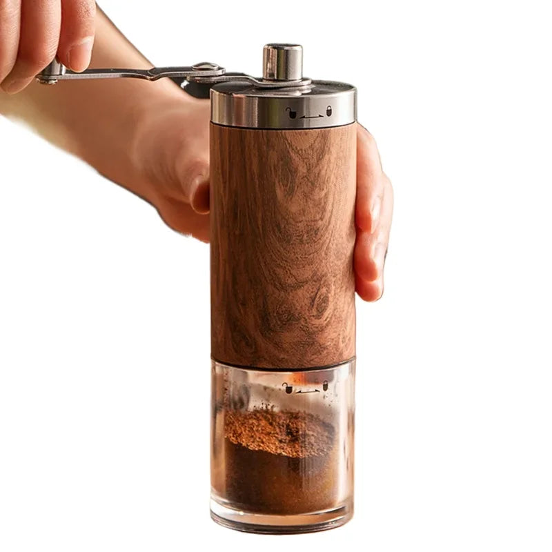Portable Wood Grain Coffee Bean Grinder Stainless Steel Crank Manual Manual Handmade Coffee Grinder Mill Kitchen Tool Grinders