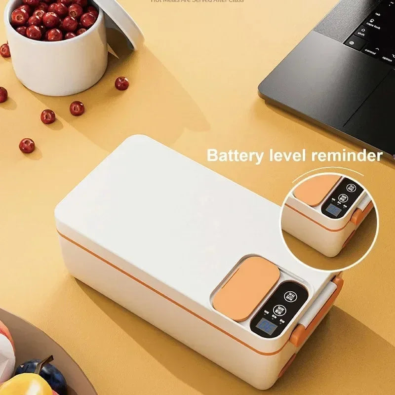 1L Portable USB Electric Lunch Box Camping Heated Insulated Lunch Box Rechargeable Heated Unplugged Rice Cooker Office Lunch Box