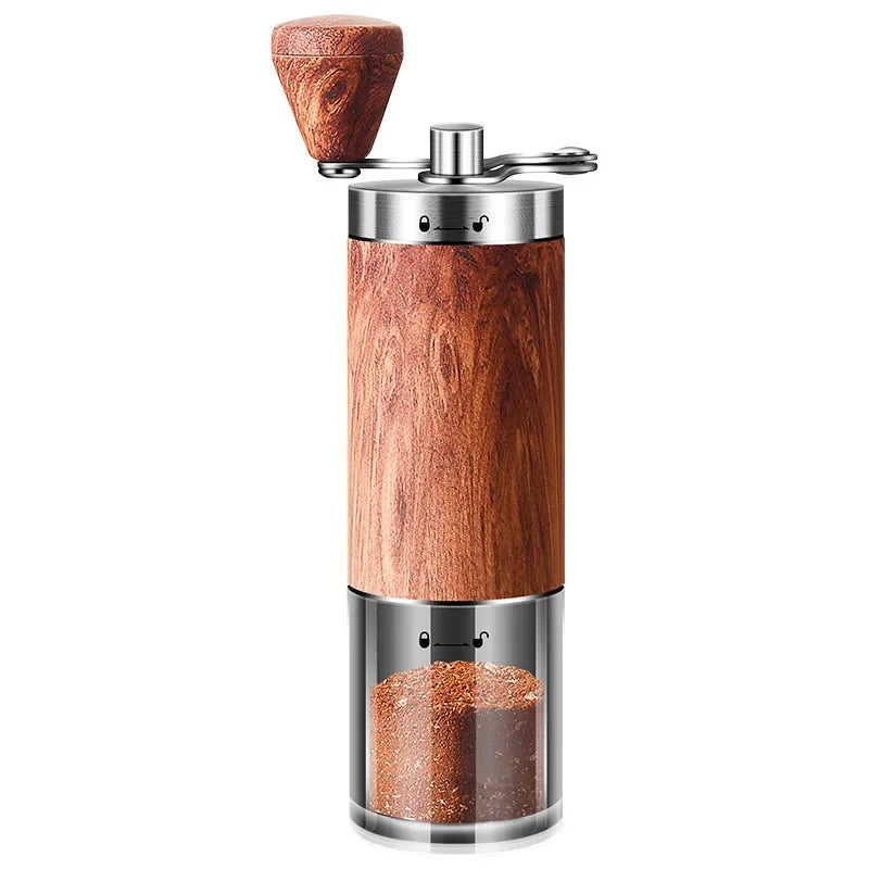 Portable Wood Grain Coffee Bean Grinder Stainless Steel Crank Manual Manual Handmade Coffee Grinder Mill Kitchen Tool Grinders