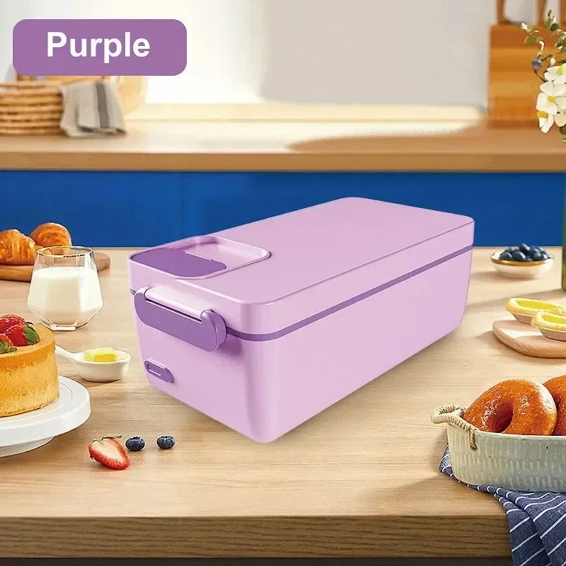 1L Portable USB Electric Lunch Box Camping Heated Insulated Lunch Box Rechargeable Heated Unplugged Rice Cooker Office Lunch Box