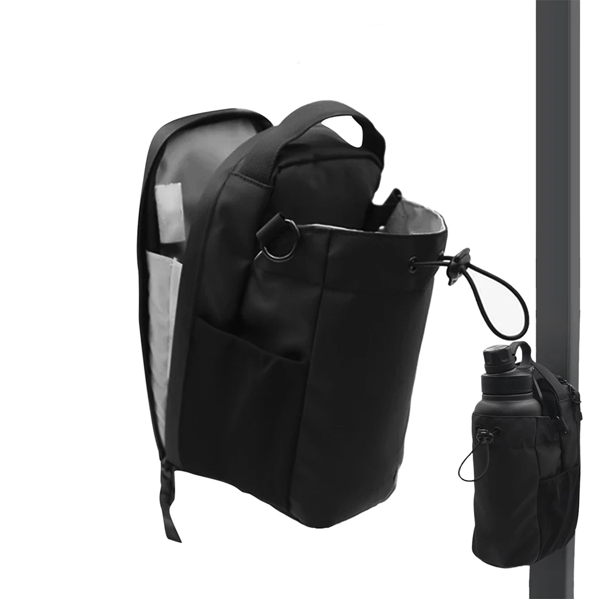 Magnetic Gym Sling Bag Water Bottle & Phone Holder Waterproof Crossbody Bag for Outdoor Sports Travel Fitness Accessories