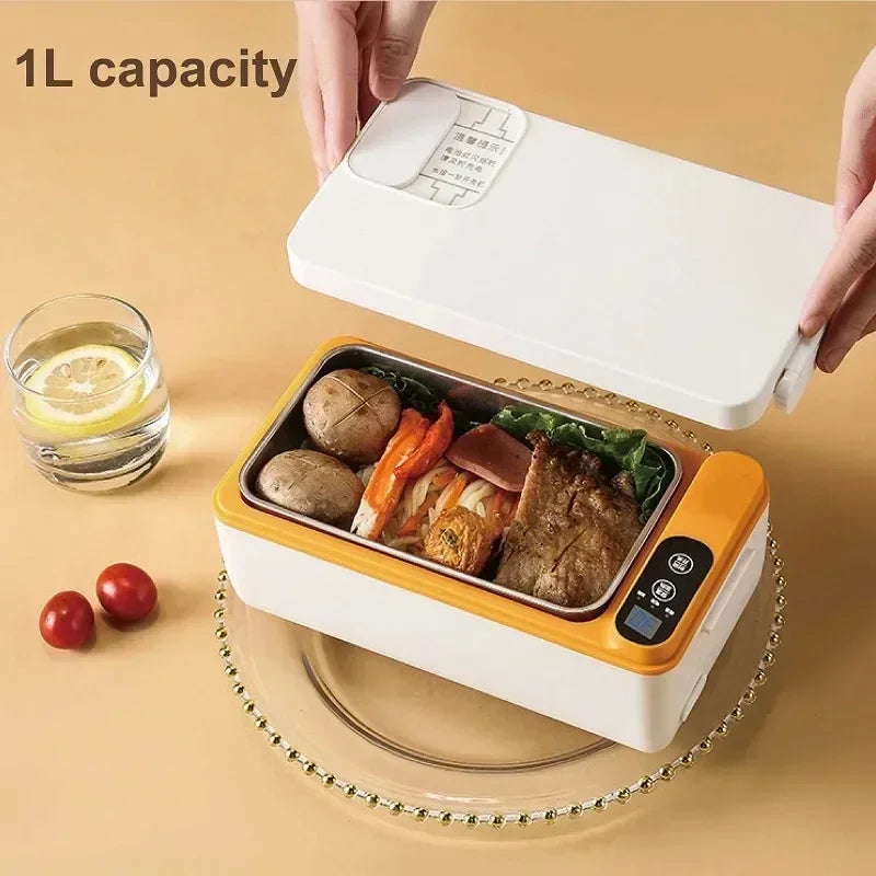 1L Portable USB Electric Lunch Box Camping Heated Insulated Lunch Box Rechargeable Heated Unplugged Rice Cooker Office Lunch Box