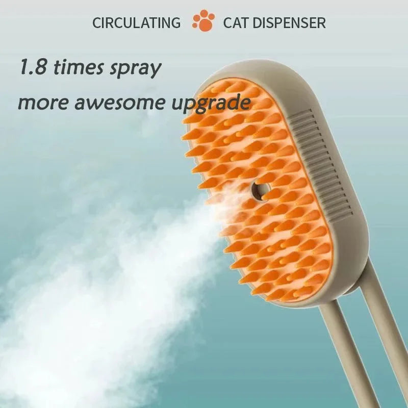 3In1 Cat Dog Pet Spray Massage Brush One Button Steam Spray Folding Rotatable Grooming tool Hair Bath Hair Removal Brush Comb