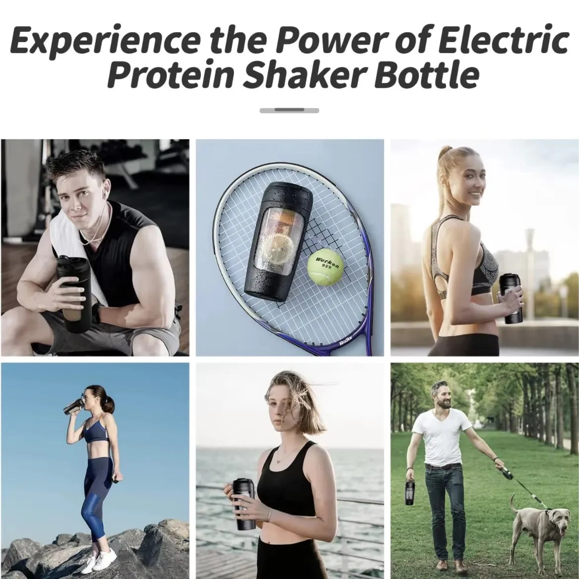 Electric Protein Powder Blender Cup Portable Automatic Type C Rechargeable Shaker Milkshake Sports Accompanying Fitness Blender