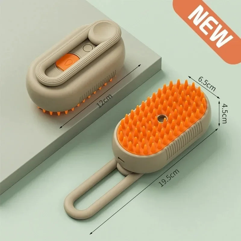 3In1 Cat Dog Pet Spray Massage Brush One Button Steam Spray Folding Rotatable Grooming tool Hair Bath Hair Removal Brush Comb