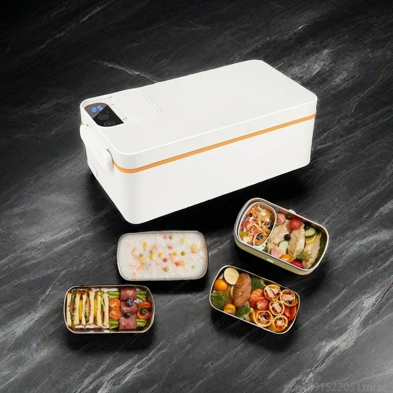 1L Portable USB Electric Lunch Box Camping Heated Insulated Lunch Box Rechargeable Heated Unplugged Rice Cooker Office Lunch Box