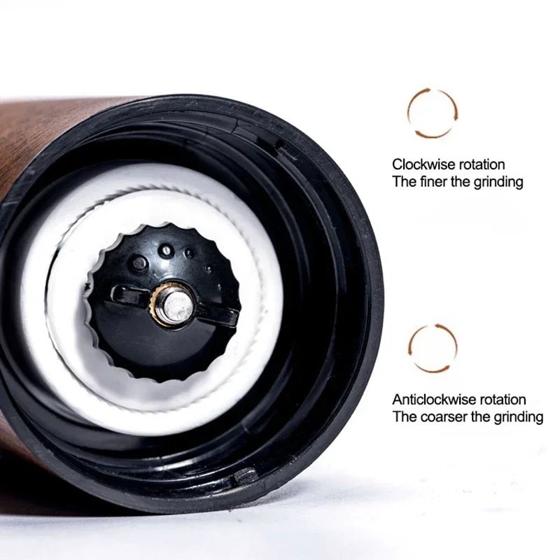 Portable Wood Grain Coffee Bean Grinder Stainless Steel Crank Manual Manual Handmade Coffee Grinder Mill Kitchen Tool Grinders