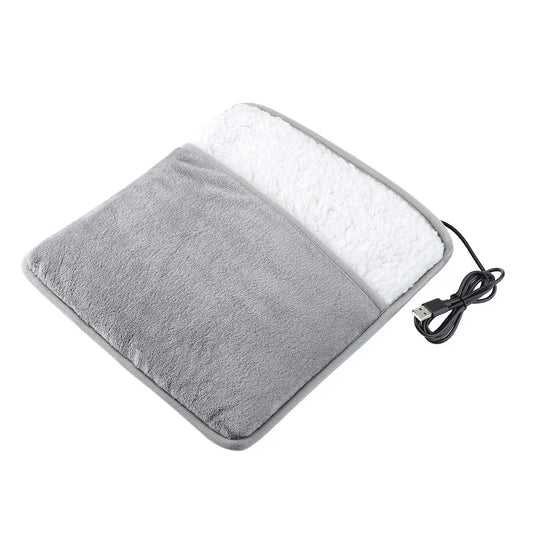 Alfombrilla Calefactora USB para Pies de Felpa Suave – Lavable y Portátil