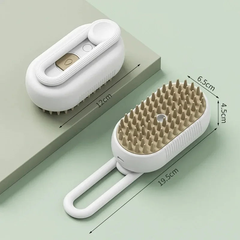 3In1 Cat Dog Pet Spray Massage Brush One Button Steam Spray Folding Rotatable Grooming tool Hair Bath Hair Removal Brush Comb