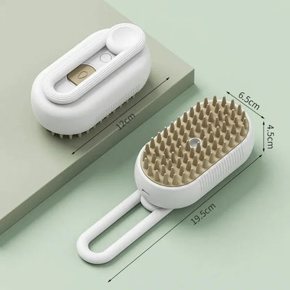 3In1 Cat Dog Pet Spray Massage Brush One Button Steam Spray Folding Rotatable Grooming tool Hair Bath Hair Removal Brush Comb