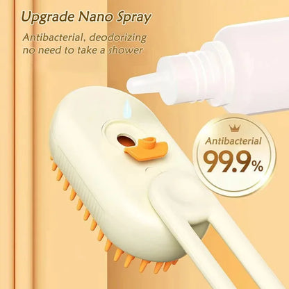 3In1 Cat Dog Pet Spray Massage Brush One Button Steam Spray Folding Rotatable Grooming tool Hair Bath Hair Removal Brush Comb