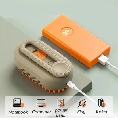 3In1 Cat Dog Pet Spray Massage Brush One Button Steam Spray Folding Rotatable Grooming tool Hair Bath Hair Removal Brush Comb
