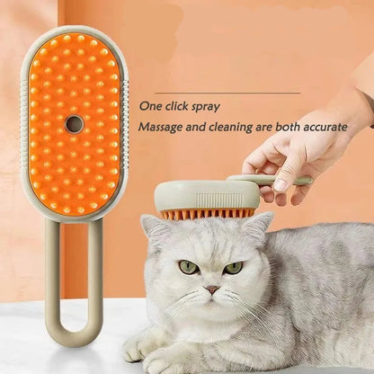 3In1 Cat Dog Pet Spray Massage Brush One Button Steam Spray Folding Rotatable Grooming tool Hair Bath Hair Removal Brush Comb
